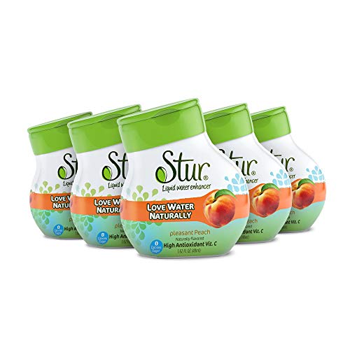 Stur - Peach, Natural Water Enhancer, 5 Bottles, Makes 100 Flav