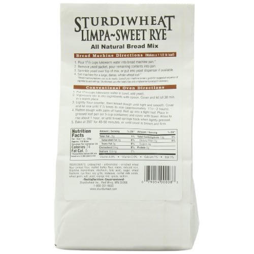Sturdiwheat All Natural Bread Mix, Limpa-Sweet Rye, 21-Ounce Pac