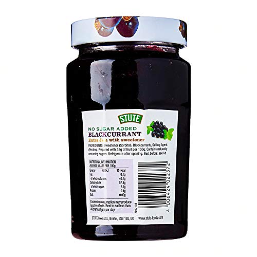 Stute Diabetic No Added Sugar Blackcurrant Jam 430G