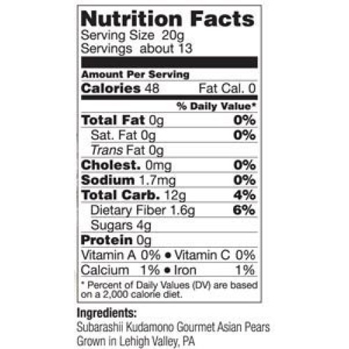 Subarashii Kudamono, Pear Dried Asian Conventional, 9 Ounce