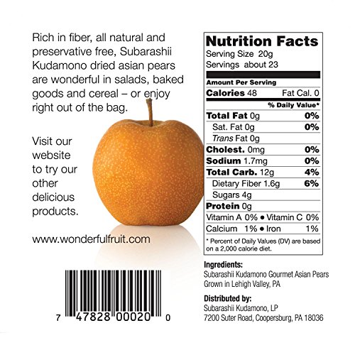 All Natural Dried Fruit, Pennsylvania Dried Asian Pear