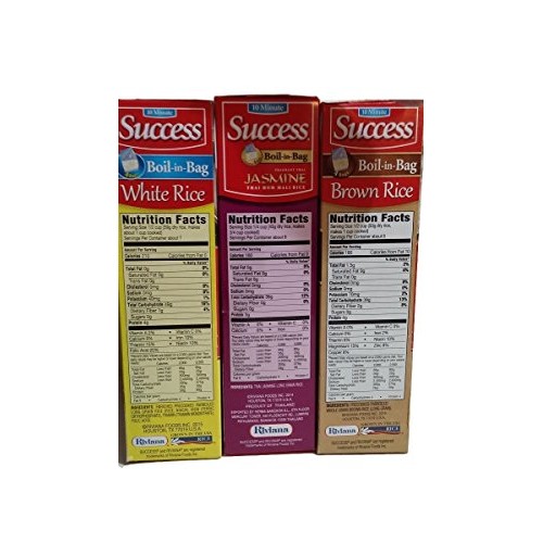 Success Rice, 10 Minute, Boil-In-Bag, Jasmine, Brown, White 4 Ba