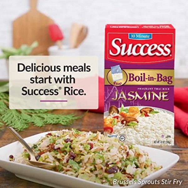 Success Boil-In-Bag Rice, Thai Jasmine Rice, Quick Rice Meals, 1