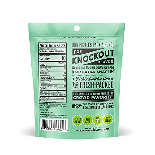 Suckerpunch | Classic Dill Chip-Cut | Pickle Pouch Snack Pack |