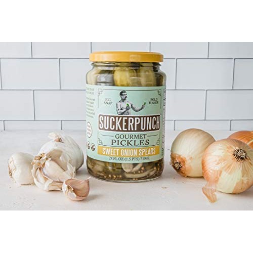 Suckerpunch Gourmet Sweet Onion Pickle Spears 24 Ounce, 2-Pack