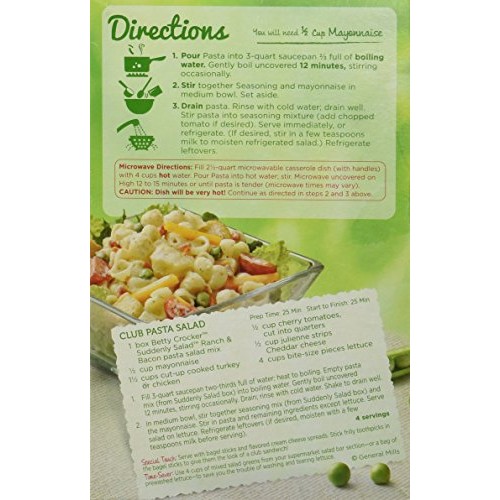 Betty Crocker, Suddenly Salad, Pasta Ranch &Amp; Bacon, 7.5Oz Box P