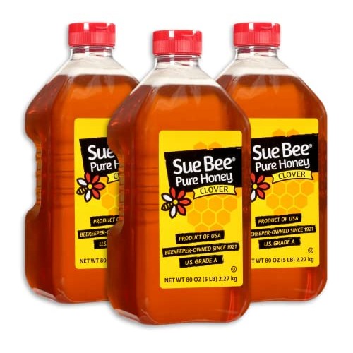 Sue Bee Pure USA Clover Honey, 5 Pound Pack of 3 Sue Bee Pure ...