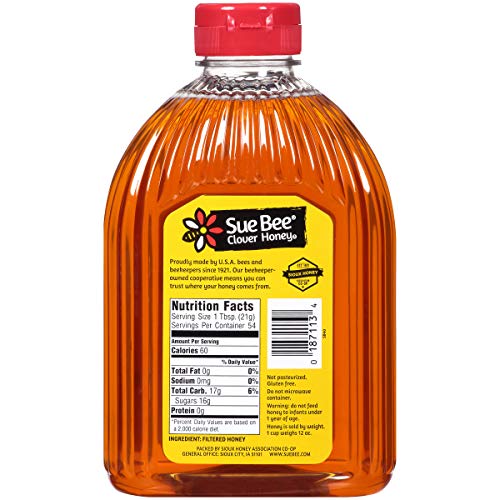 Suebee Pure Clover Honey, 40 Oz