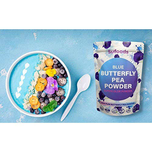 Sufoods 100% Pure Blue Butterfly Pea Flower Powder Large 6 Ounc
