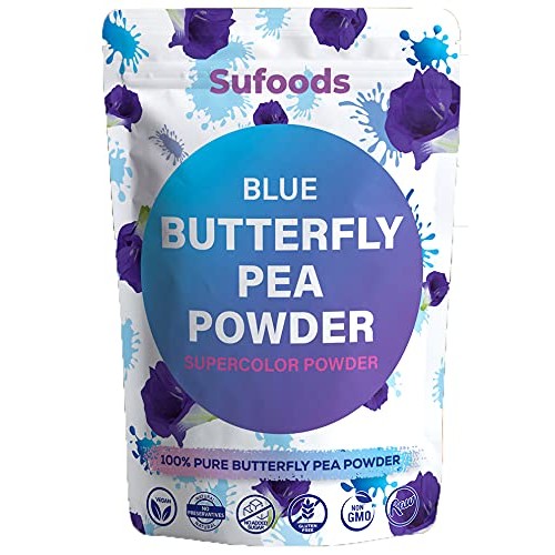 Sufoods 100% Pure Blue Butterfly Pea Flower Powder Large 6 Ounc