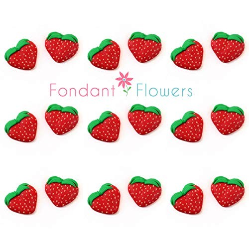 Set Of 24 Royal Icing Edible Strawberry Decorations - Cupcake To