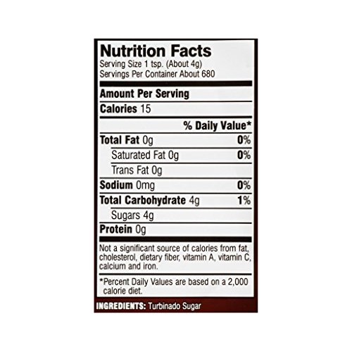 Sugar In The Raw Turbinado Cane Sugar, Made Using 100% Natural P