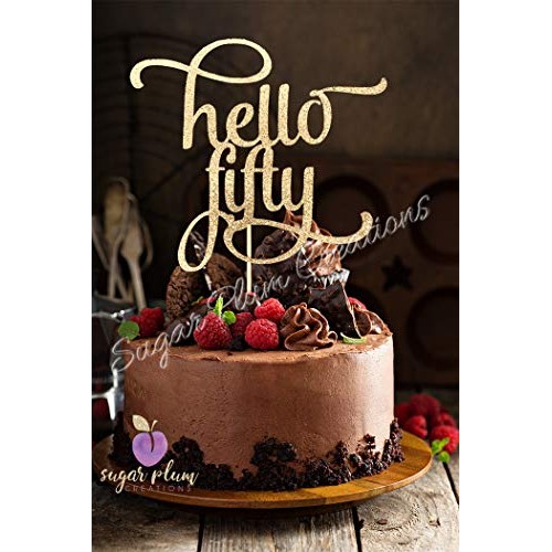 Hello Fifty Cake Topper