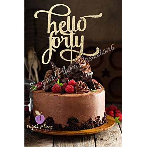 Hello Forty Cake Topper