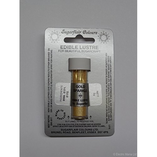 Sugarflair Gold Sparkle Edible Lustre Dust Powder - Cake Decorat