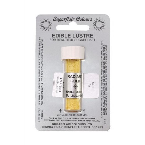 Sugarflair Radiant Gold Edible Lustre Dust Powder - Cake Decorat