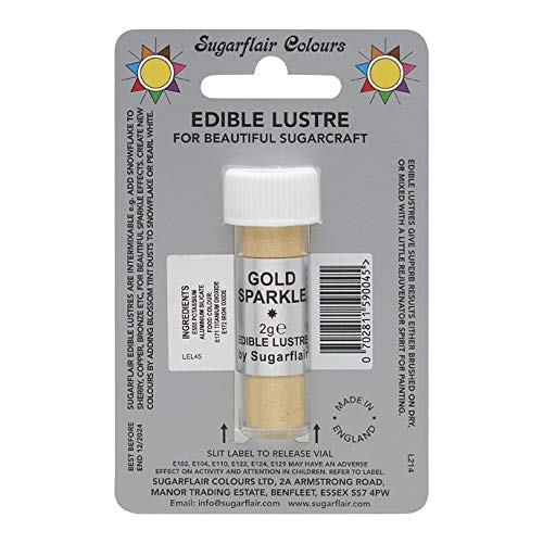 Sugarflair Gold Sparkle Edible Lustre Dust Powder - Cake Decorat