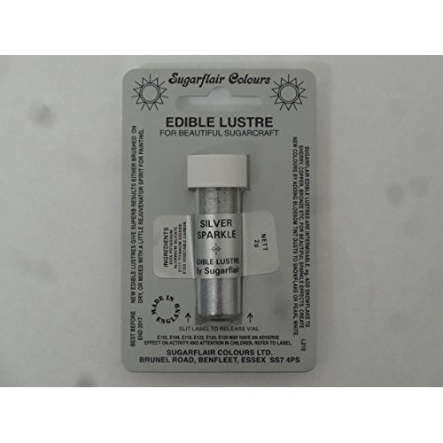 Sugarflair Silver Sparkle Edible Lustre Dust Powder - Cake Decor