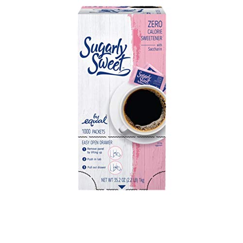 Sugarly Sweet Zero Calorie Sweetener Packets With Saccharin, Sug