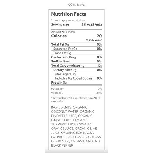 Suja Organic Cold-Pressed Immunity Defense Shot With Turmeric An