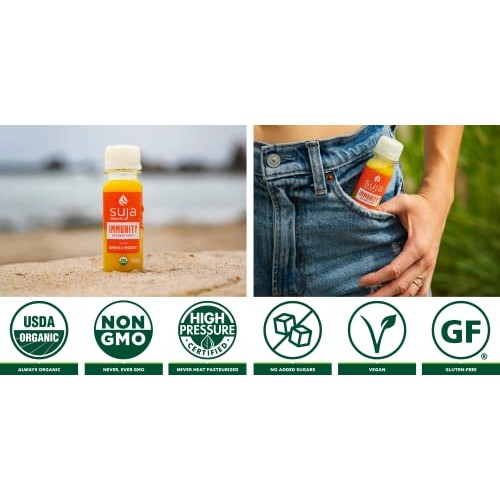 Suja Organic Immunity Defense Shot 30 Pack with Turmeric and G...
