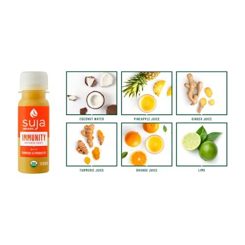 Suja Organic Immunity Defense Shot 90 Pack with Turmeric and G...