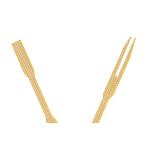 Sujing 80Pcs Bamboo Cocktail Fork Sticks Fruit Picks Bamboo Fork