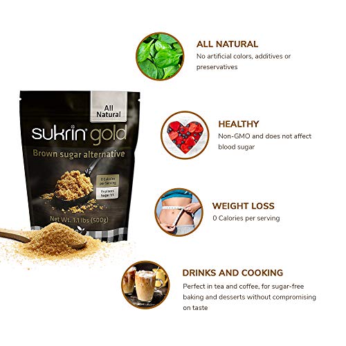 Sukrin Gold - Natural Brown Sugar Alternative - No Calorie Eryth