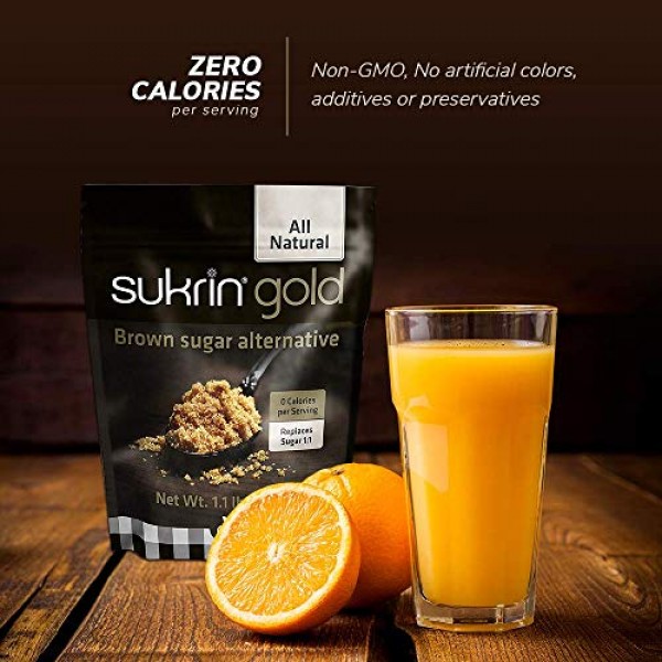 Sukrin Gold - The Natural Brown Sugar Alternative - 1.1 Lb Bag