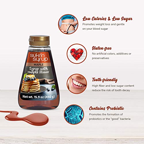 Sukrin Maple Syrup - Maple Syrup Substitute With Fiber - Low Car