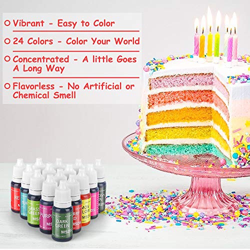 Food Coloring, 24 Color Vibrant Food Color, Concentrated Food Co