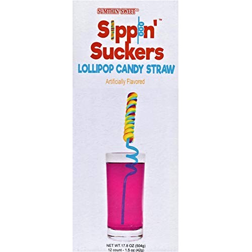 Sumthin Sweet Sippin Suckers Lollipop Candy Straw, 1.5 Ounce -