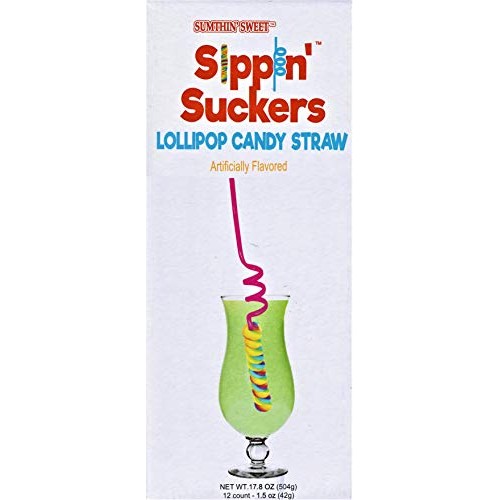 Sumthin Sweet Sippin Suckers Lollipop Candy Straw, 1.5 Ounce -
