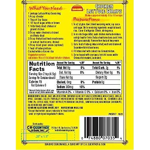 Lettuce Wrap Seasoning Mix Packets - Asian Fusion Recipe For Chi