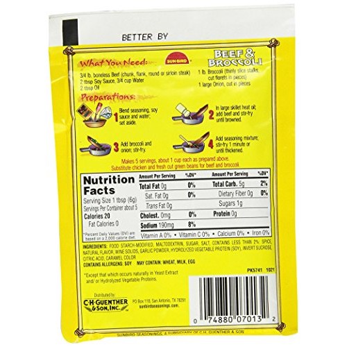 Sun-Bird Beef &Amp; Broccoli Asian Seasoning Mix 1Oz 10-Pack