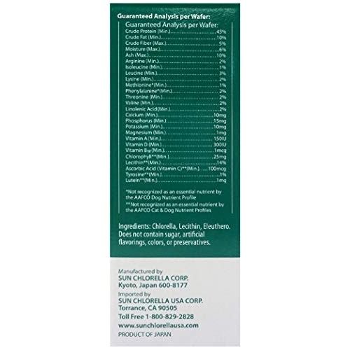 Sun Chlorella- Rejuv-A-Wafers- Chlorella &Amp; Eleuthero Superfood S