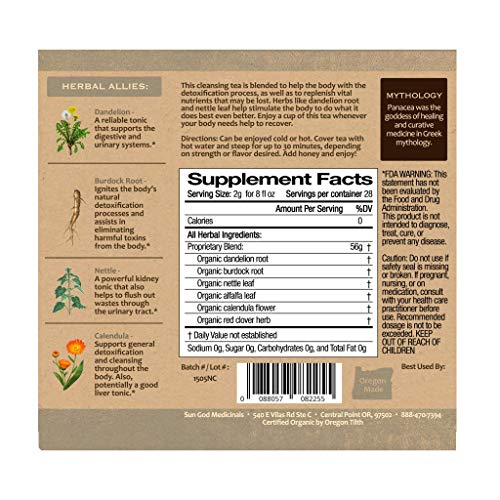 Sun God Medicinals Organic Loose Leaf Herbal Tea For Detoxificat