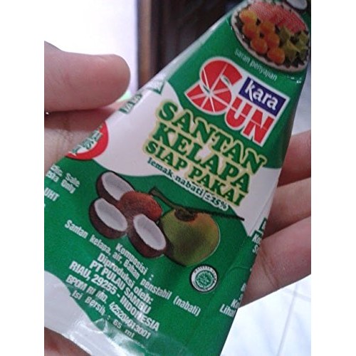 Sun Kara Santan Kelapa - Coconut Cream, 65 Ml/2.1 Oz Pack Of 3