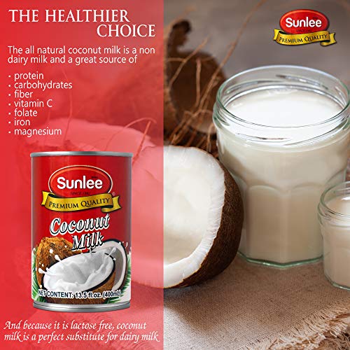 Sunlee Coconut Milk 24 Pack- Creamy Thai Coconut Milk In Cans, N
