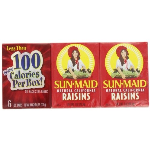 Sun Maid California Raisins, 6-Count, 1-Ounce Cartons Pack Of 8