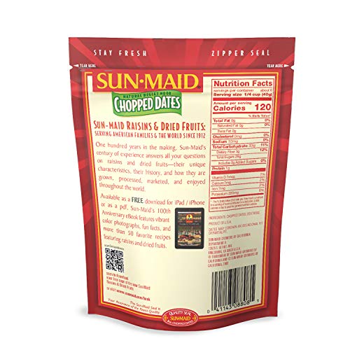 Sun-Maid California Chopped Dates In Resealable Bag, All Nautral