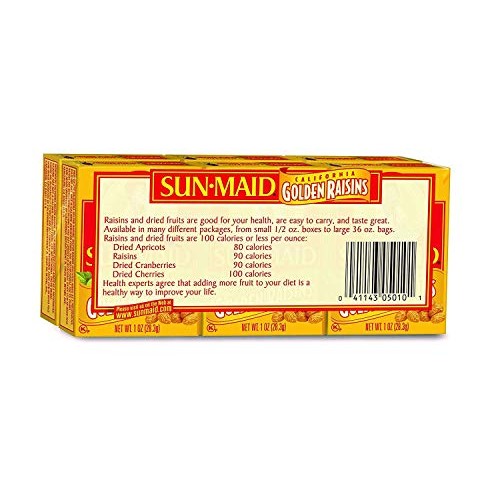 Sun-Maid California Dried Golden Raisins, No Added Sugar, Natura
