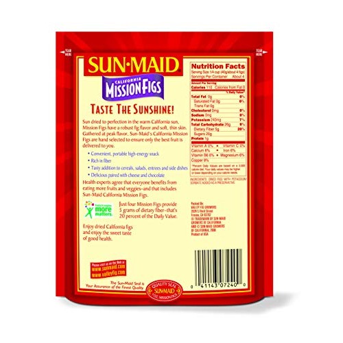 Sun-Maid California Dried Mission Figs, No Added Sugar, Non-Gmo