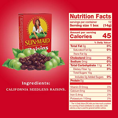 Sun-Maid California Dried Raisins Mini Snack Packs .5 Oz Boxes-1