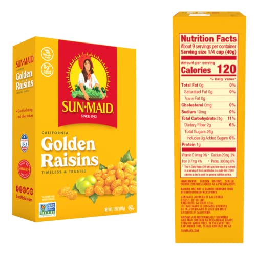 Sun-Maid California Golden Raisins - 12 oz Sharing-Size Box - Dr...