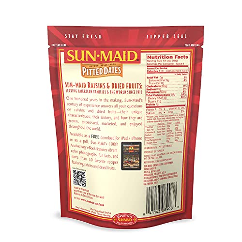 Sun-Maid | California Pitted Dates | 8 Ounce Resealable Bag Pac...