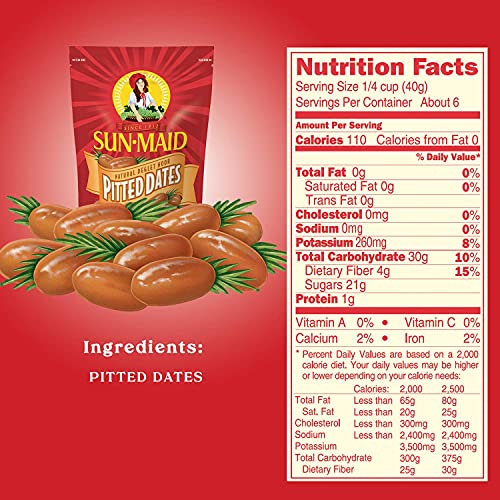 Sun-Maid | California Pitted Dates | 8 Ounce Resealable Bag Pac...