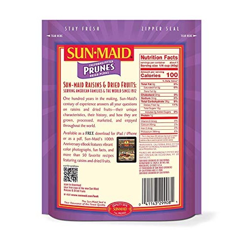 Sun-Maid California Pitted Prunes, 7 Oz Bag Pack Of 1