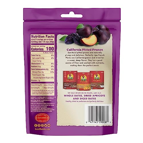 Sun-Maid California Sun-Dried Whole Pitted Prunes - 4 Pack 7 o...