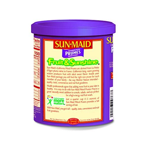 Sun-Maid Dried Prunes From Pitted Plums Canister, 16 Oz Pack Of 3